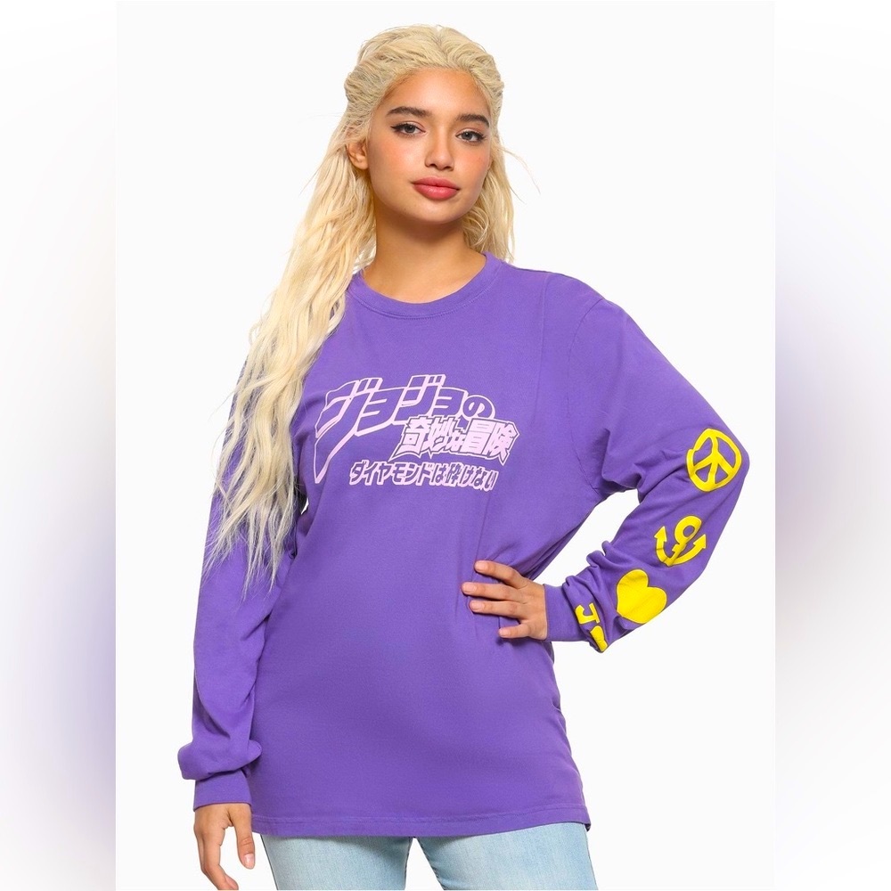 ❌Sold out❌Jojo's Bizarre AdventurePurple Girls Long-Sleeve Tee M